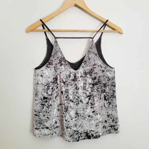 AE | Silver Crushed Velvet Tank Top - XS - Picture 5 of 11